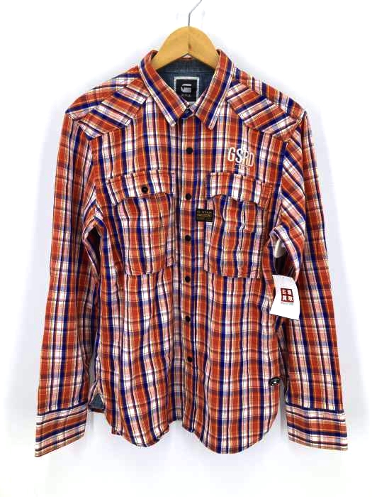 G-STAR RAW（ジースターロー） 刺 繡ロゴデザインコットンシャツ メンズ トップス