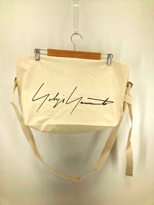 Yohji Yamamoto（ヨウジヤマモト） 青山本店限 定ノヴェルティシグネチャーロゴ キャンバスショルダーバッグ メンズ バッグ