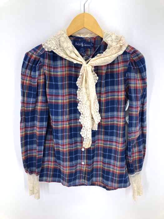 RALPH LAUREN(ラルフローレン) レース切替チェック柄シャツ リメイクシャツ レディース トップス