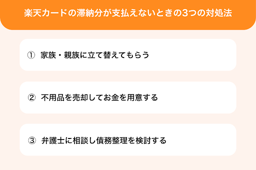 楽天カードの滞納分が支払えないときの3つの対処法