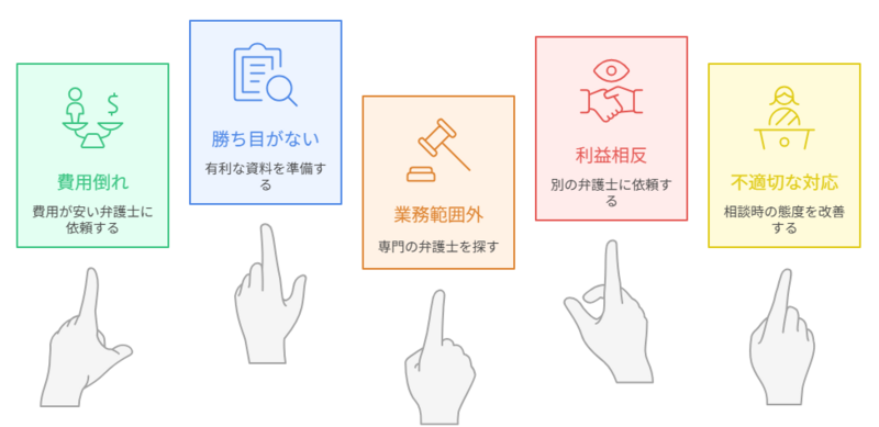 弁護士に断られないためのポイントは5つあります。