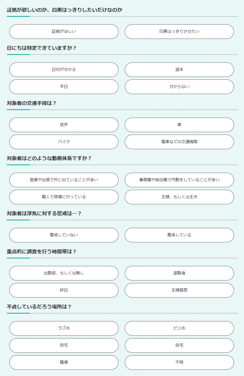MJリサーチ「浮気調査料金 お見積もり