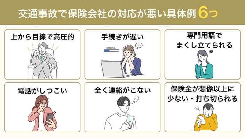 交通事故で加害者側保険会社の対応が悪い具体例