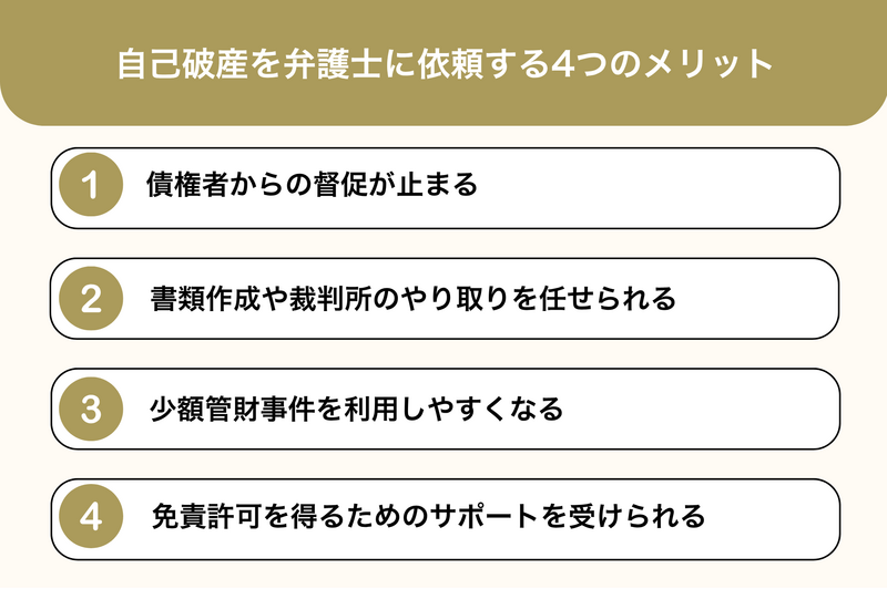 自己破産を弁護士に依頼する4つのメリット