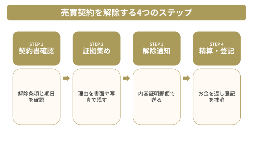 売買契約を解除する手続き|4つのステップ