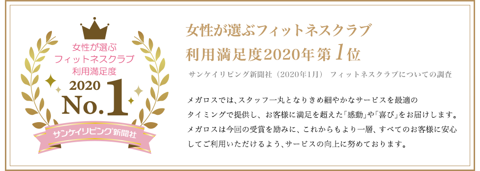 メガロスルフレ心斎橋の利用満足度第1位