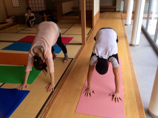 hug yoga (ハグ ヨガ)のレッスン風景