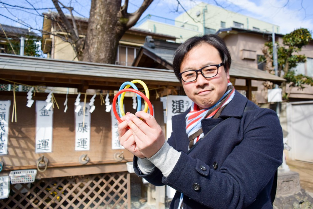 一度のお賽銭で3つの輪を投げられる