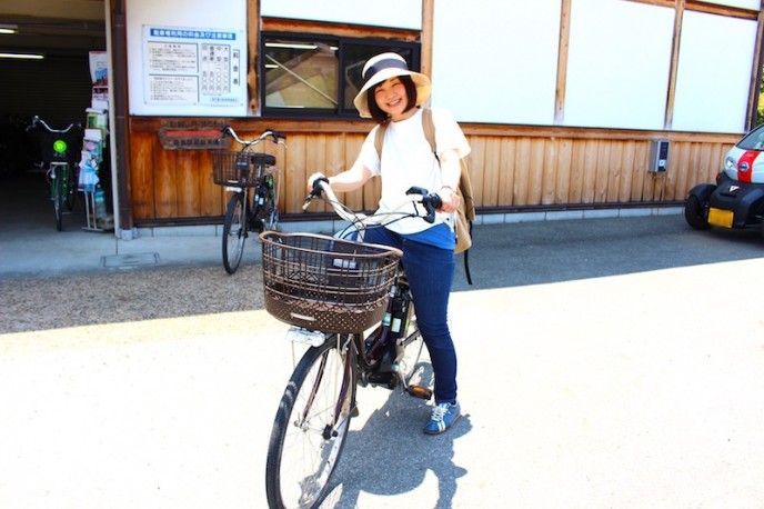 電動自転車でスタート