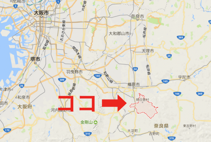 奈良県明日香村(地図データ:Google, ZENRIN)