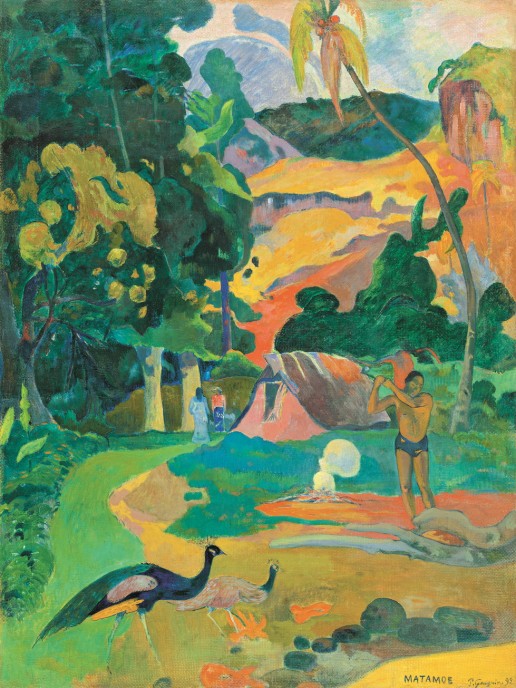 ポール・ゴーガン 《マタモエ、孔雀のいる風景》 1892年 © The Pushkin State Museum of Fine Arts, Moscow.