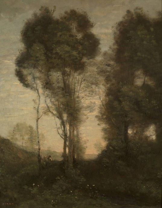 ジャン=バティスト=カミーユ・コロー《夕暮れ》1860-70年 © The Pushkin State Museum of Fine Arts, Moscow.