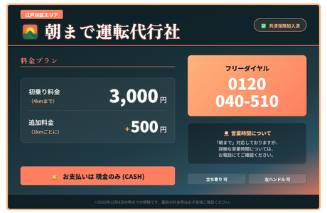 朝まで運転代行社