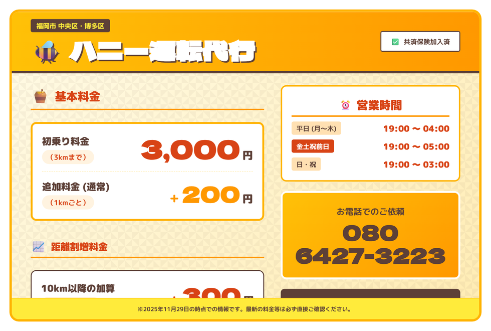 ハニー運転代行福岡の画像0