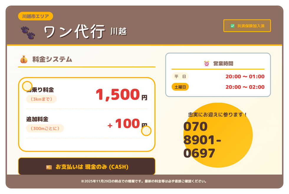 ワン運転代行川越の画像0