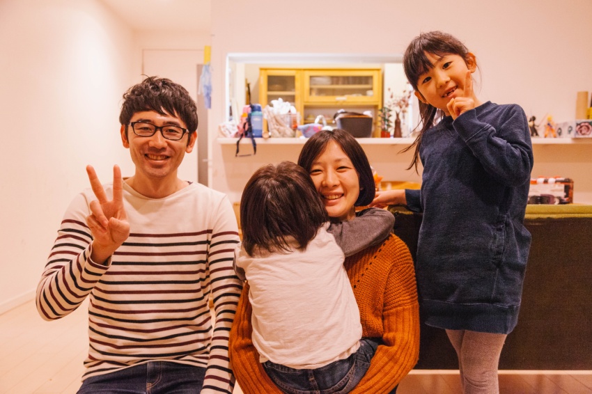 パパとママとりっちゃん。照れ屋のいっくん。