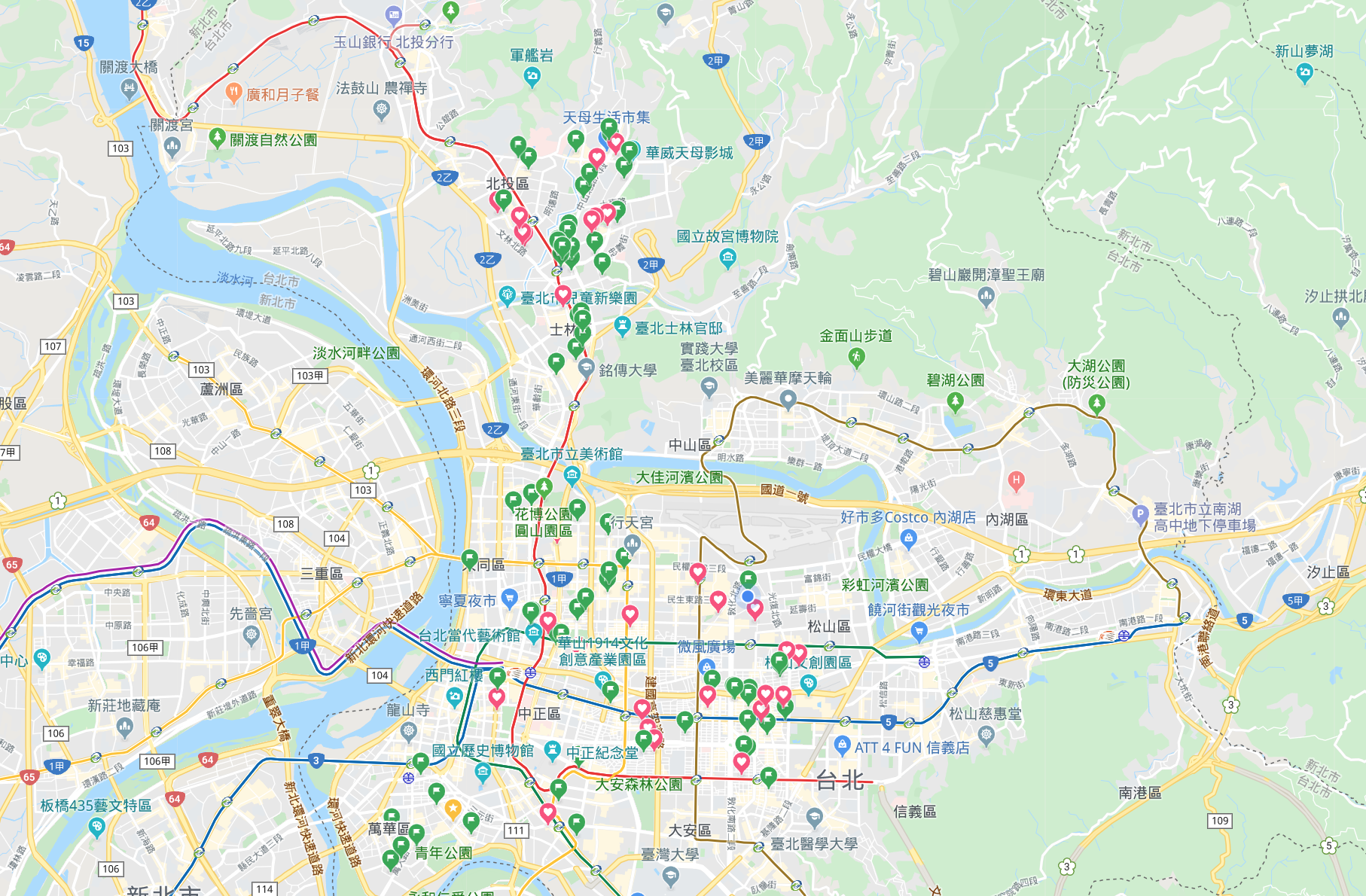 實用App：開啟地圖台北市區域標記很多喜歡的店跟想去的地方