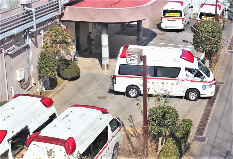 救急車受け入れ時の様子