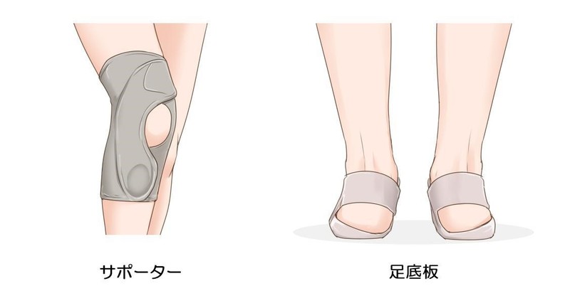 サポーターと足底板