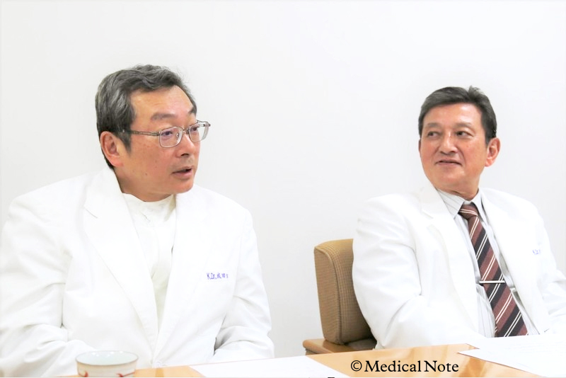 成田吉明先生（左）、田中繁道先生（右）