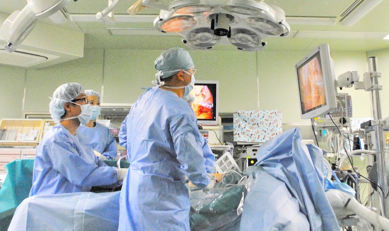 研修医への指導風景