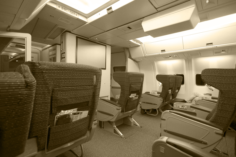 飛行機の機内