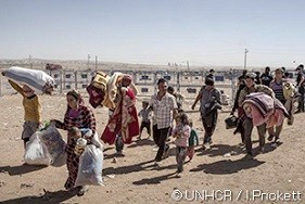 北東シリアの中心部で起きた、クルド人の軍隊とイスラム国の軍隊による戦闘を逃れて、シリアのクルド難民は国境を越えてトルコへと渡ります。