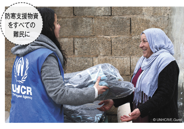 防寒支援物資をすべての難民に