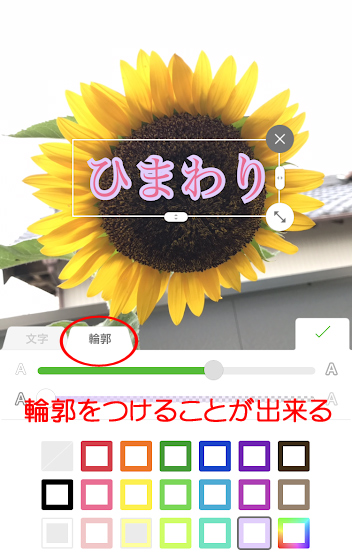 LINEカメラアプリ輪郭
