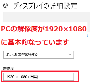 1920×1080の解像度を扱っているパソコンが多いからです