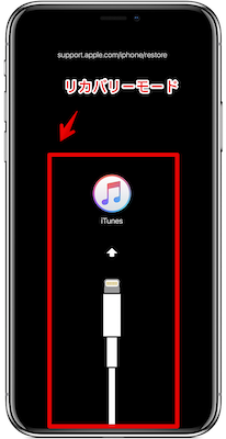 iPhone＞リカバリーモード画面