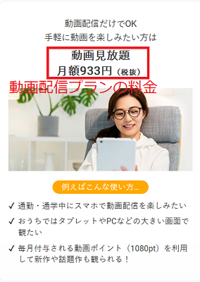 動画配信プランの料金