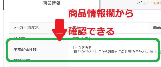 Qoo10　配達日数の確認をする