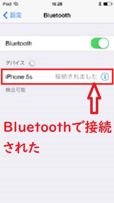 Bluetoothで接続された