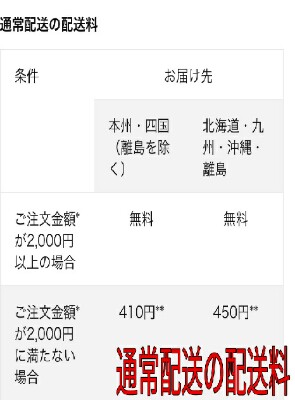 通常配送料