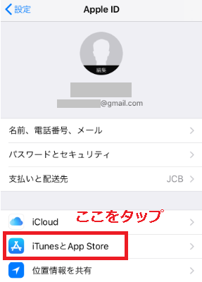 iTunesとApp Storeの項目