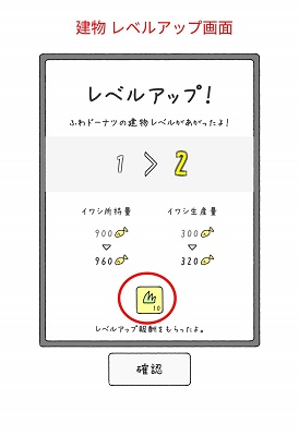 建物レベルアップ画面