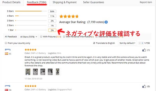 ネガティブな評価を確認する