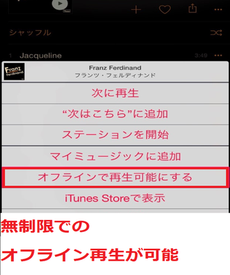 無制限でのオフライン再生が可能