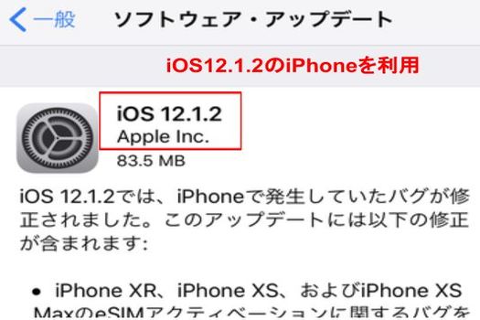 iOSは、12.1.2のiPhoneを利用