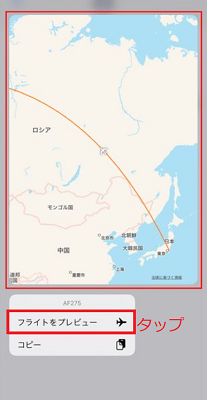 フライトをプレビュー