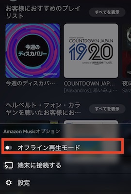 オフライン再生モード