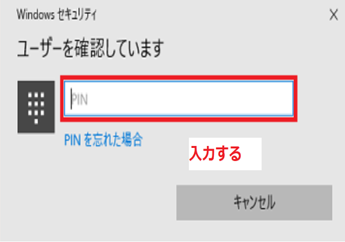 PINコードを入力する