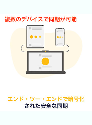 複数のデバイスで同期が可能