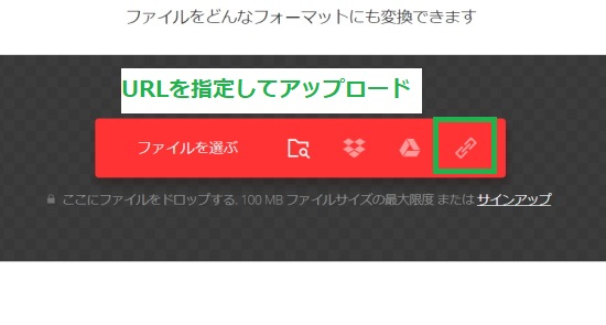 URLを指定してアップロード