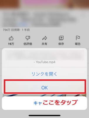 「OK」をタップ