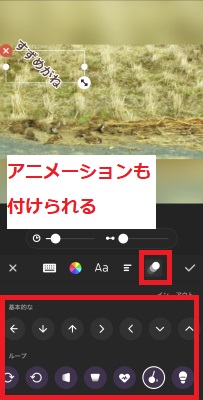 アニメーションも付けられる