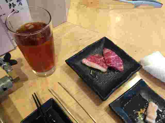 お肉とお茶