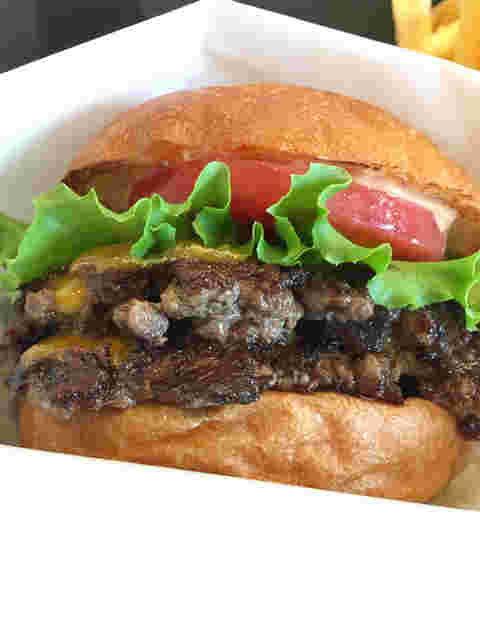 ハンバーガーのアップ