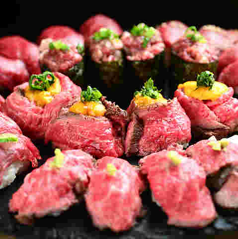 生肉流通センターの肉寿司食べ放題